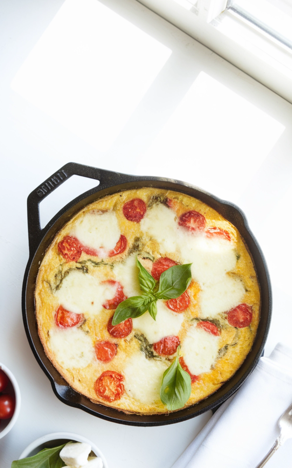 Cherry Tomatoes and Basil Frittata