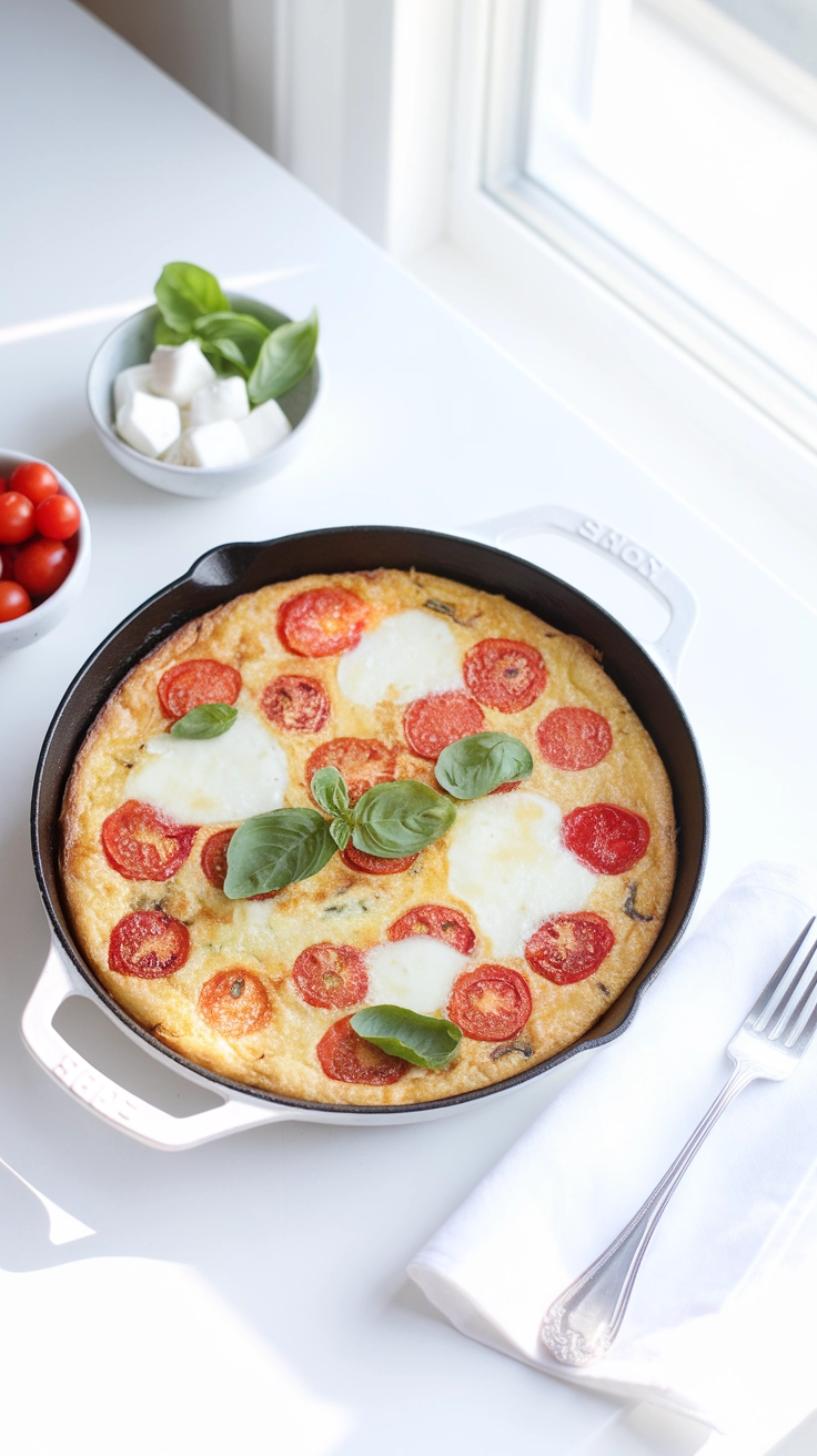 Cherry Tomatoes and Basil Frittata