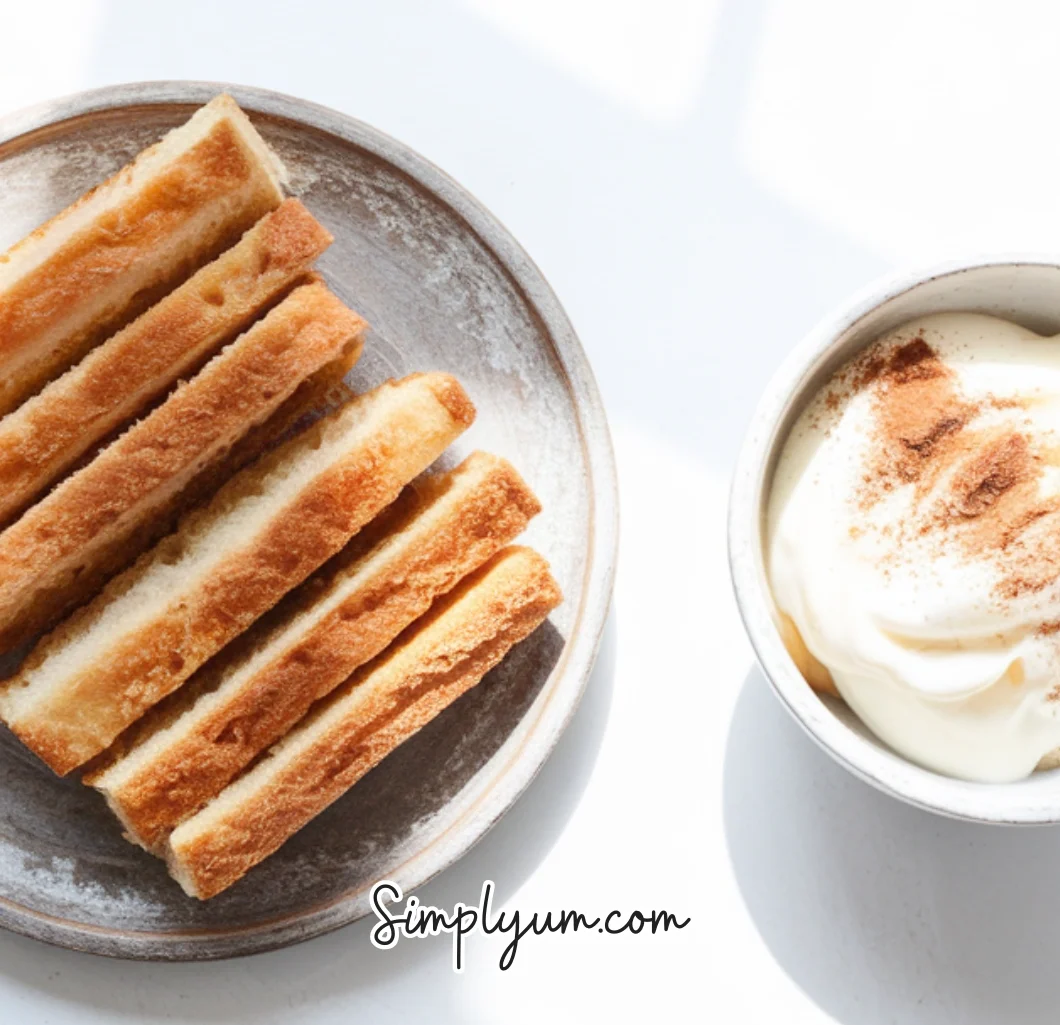 Bread Toast Sticks with Cinnamon Yogurt Dip