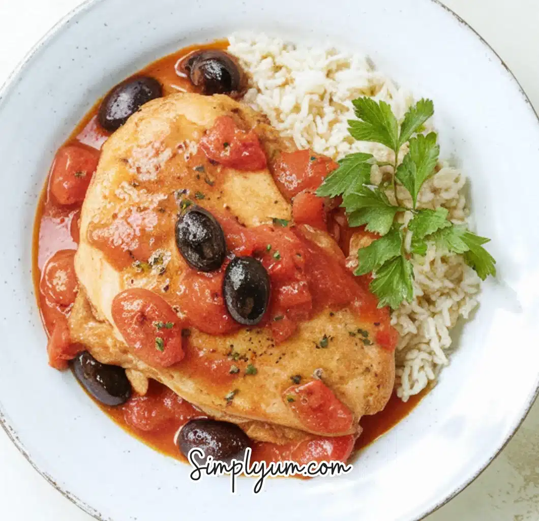 Chicken Breast in Tomato and Olive Sauce