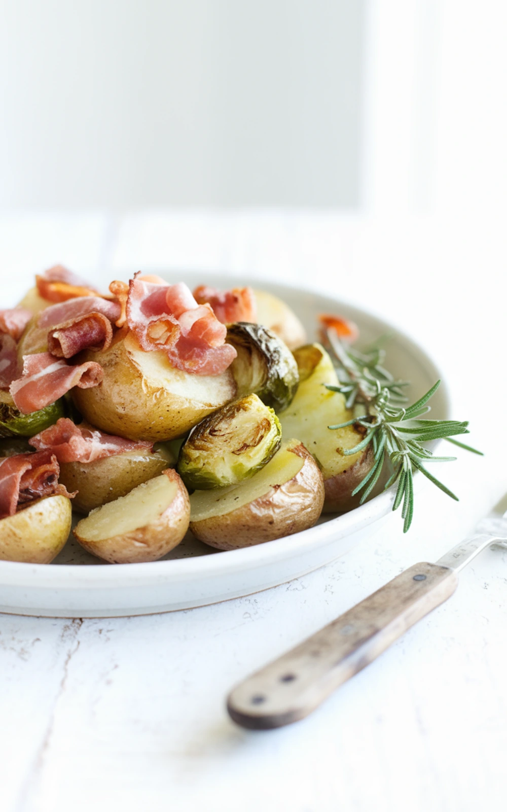 Roasted Potatoes and Brussels Sprouts