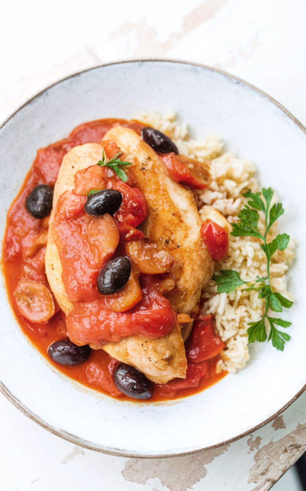 Chicken Breast in Tomato and Olive Sauce