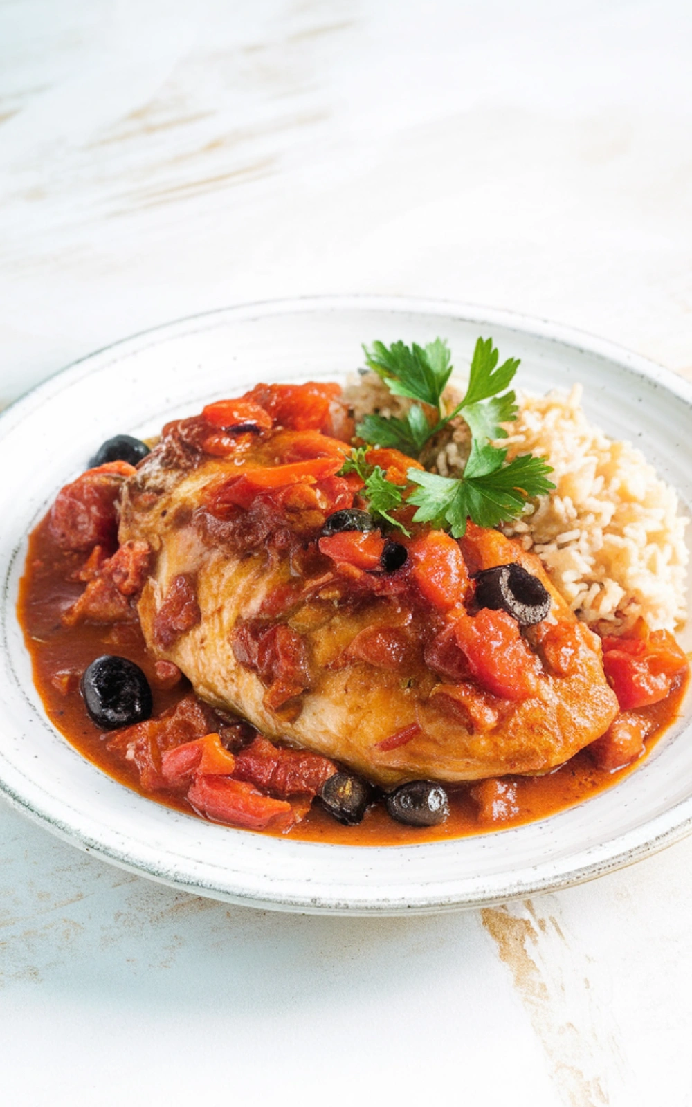 Chicken Breast in Tomato and Olive Sauce